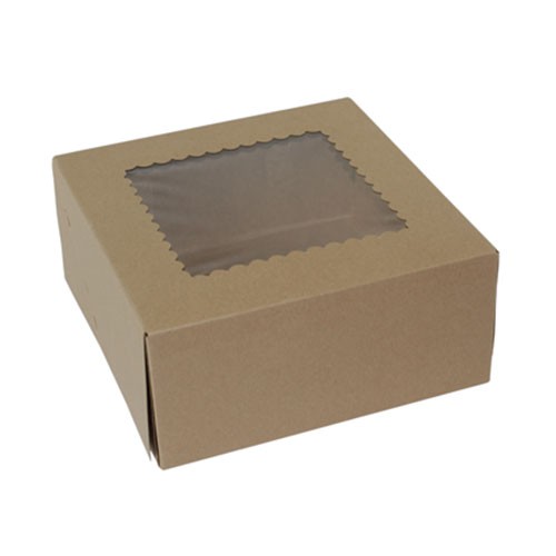 Windowed Bakery Cake Boxes Recycled Natural Kraft