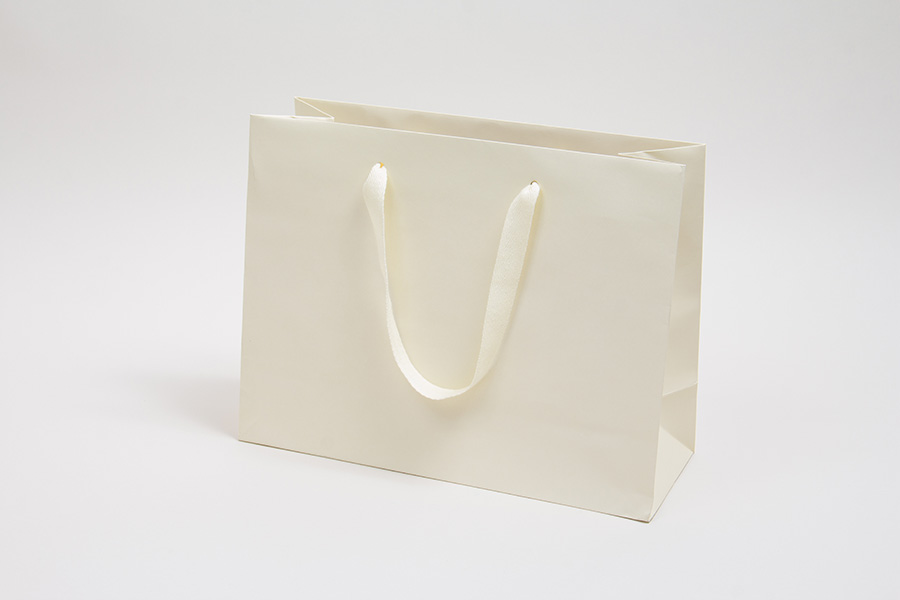 Matte Paper Eurotote Shopping Bags | Twill Ribbon Handles