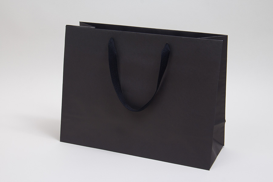 Matte Paper Eurotote Shopping Bags | Twill Ribbon Handles