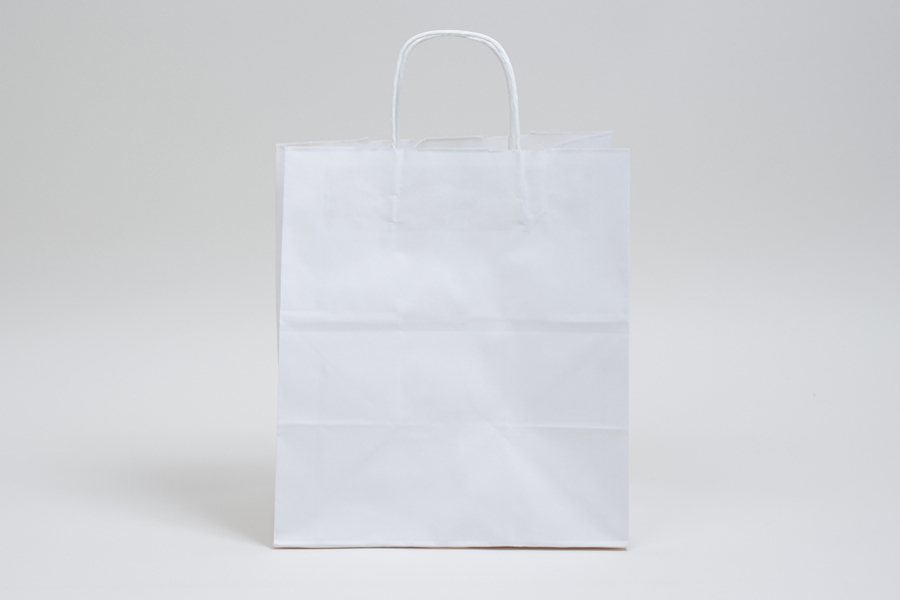 Download 10 X 6 75 X 12 White Kraft Paper Shopping Bags With Twisted Paper Handles