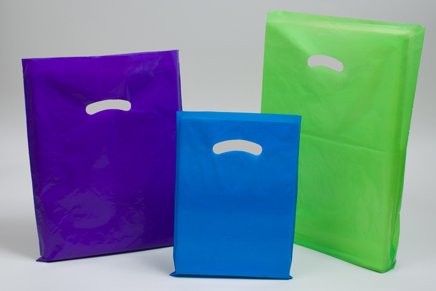 Plastic Bags with Handles 16 inch x 12 inch Clear Frosted - 3 Mil Thick | Quantity: 250 by Paper Mart