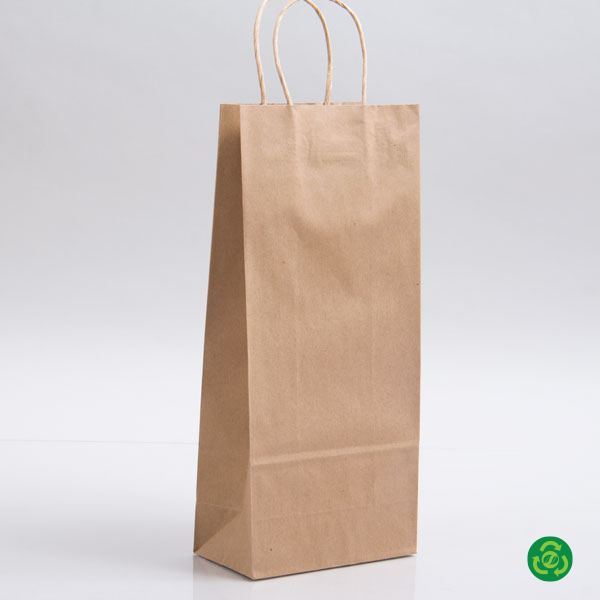 Saving Nature White Paper Small Retail Bag - with Handles - 6 x 3 1/4 x 8  1/4 - 100 count box