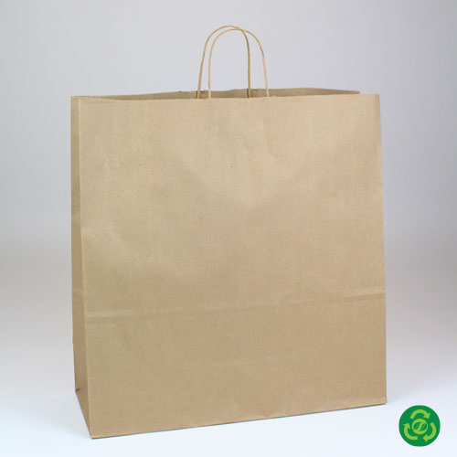 Frosted Plastic Shopping Bags with Handles, 16x6x12 / White / 100 pcs.