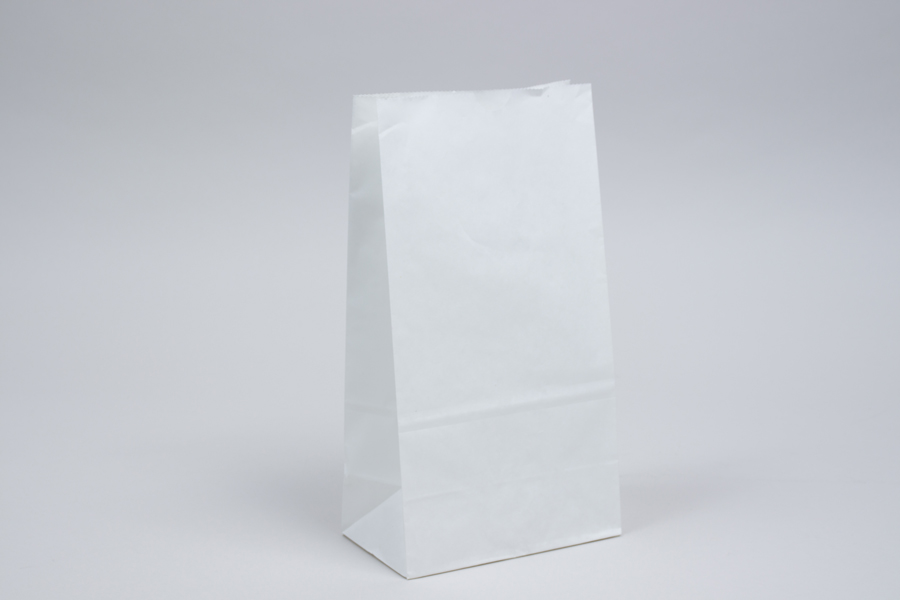 6# - 6 x 3-5/8 x 11-1/6 White Kraft Sos Paper Bags