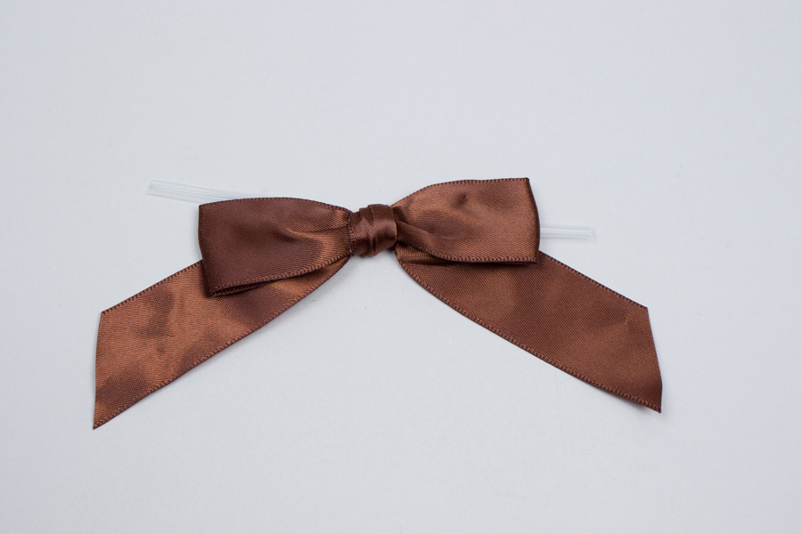 Canvas with Brown Stitching Pre-Tied Bow, 3 in. x 2.25 in. t