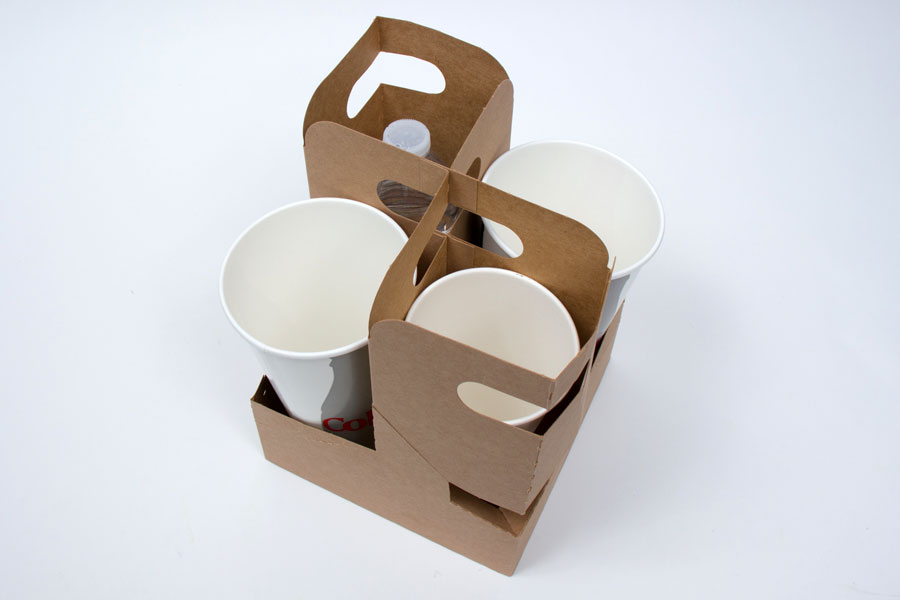 Kraft Paper Altalena Drink Carrier - Fits 6 Cups - 11 3/4 x 7 3/4 x 9  1/2 - 100 count box