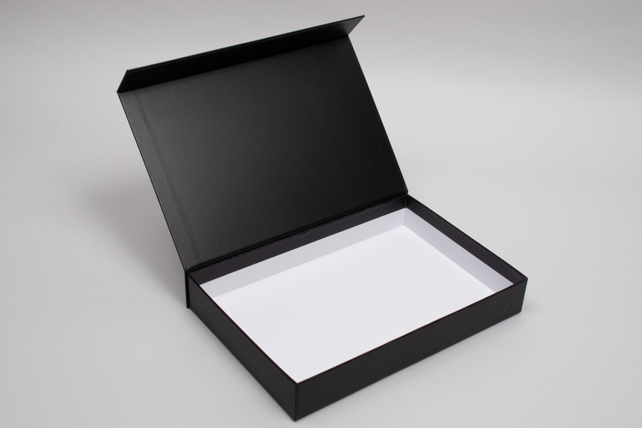 10-13/16” x 7-3/16” x 1-9/16” Matte Black Rigid Magnetic Lid Gift Boxes