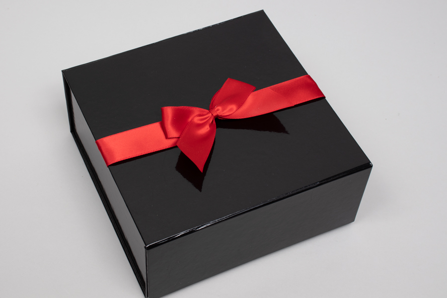 10 x 10 x 4-1/2 Matte Red Magnetic Lid Gift Boxes with Ribbon