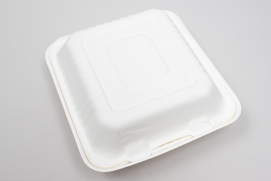 100 Count - Biodegradable 9x9 Take Out Food Containers with Clamshell  Hinged Lid - Eco Friendly Sugarcane Bagasse 100% Compostable, Recyclable,  ToGo