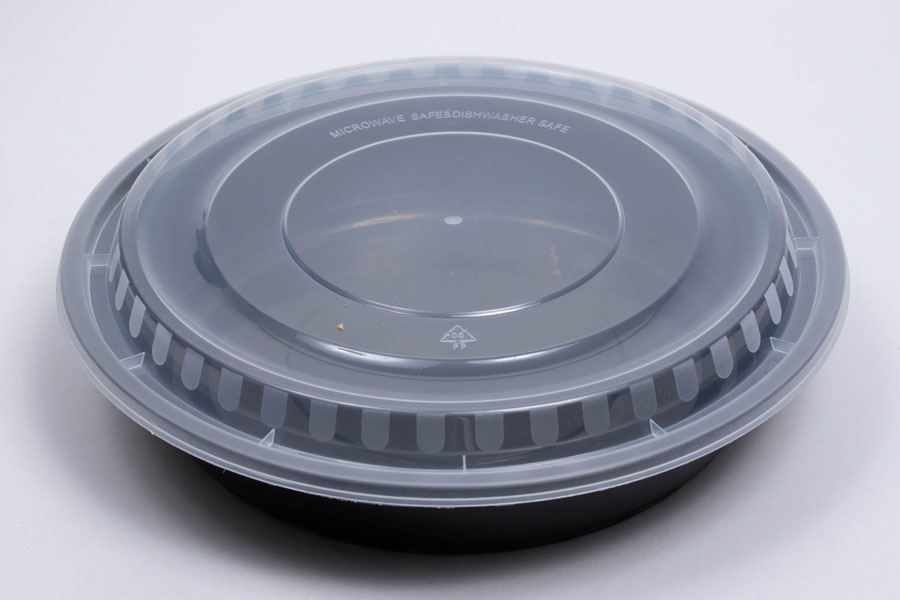 6 Black Bottom Recycled PET Plastic Take Out Containers