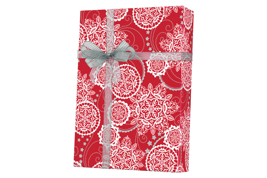WRAPAHOLIC Rose Gold Grey Christmas Wrapping Paper Roll Holiday Design Metallic Foil Shine