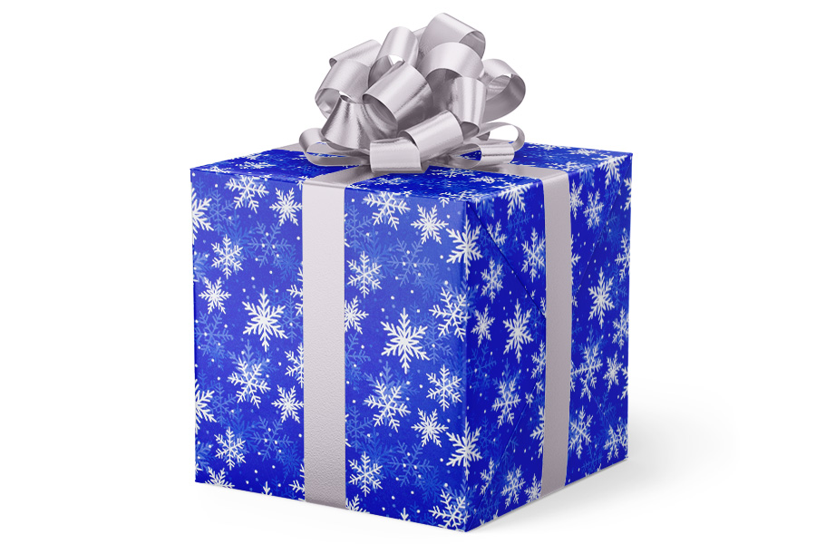 24-in x 417-ft BLUE SNOWFLAKE BUDGET-FRIENDLY WRAPPING PAPER (VAL-14)