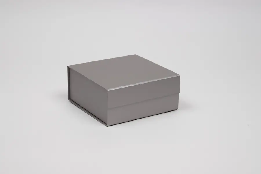 6X6X2-3/4  MATTE SILVER MAGNETIC BOX