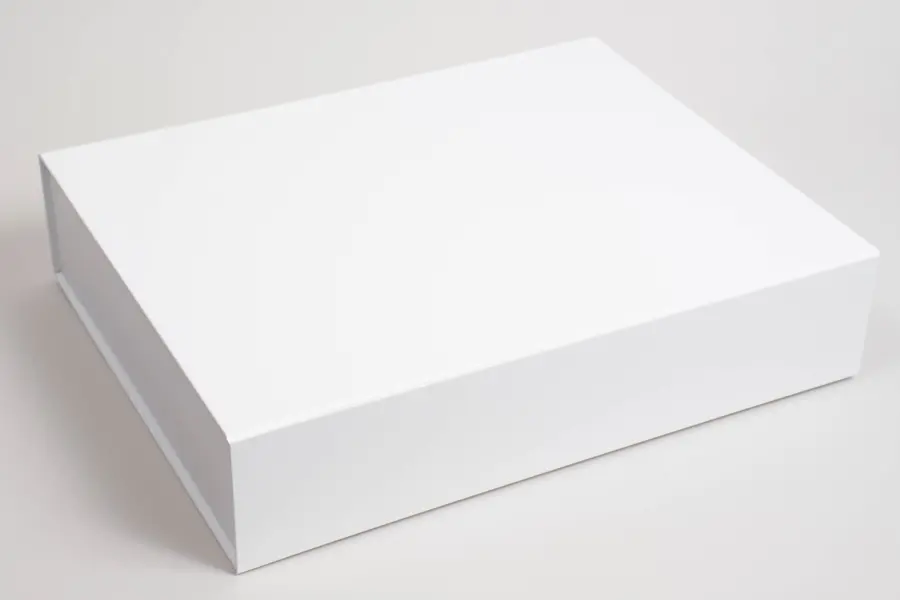 8X11-7/8X4-1/2 MATTE WHITE PLUS-SERIES 7-FLAP MAGNETIC GIFT BOX