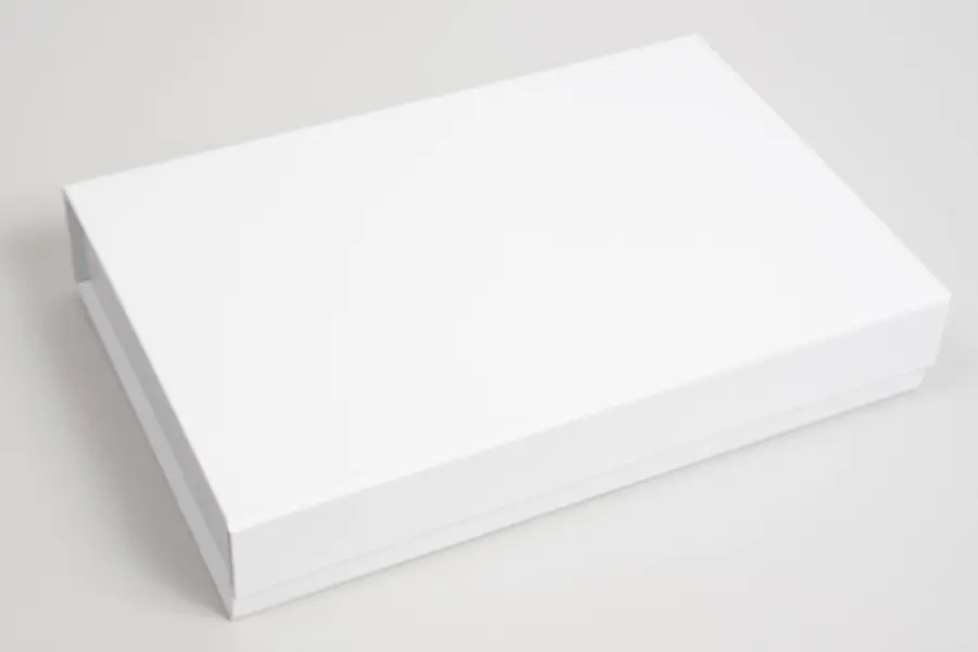 11-13/32X7-1/2X2 MATTE WHITE PLUS-SERIES 7-FLAP MAGNETIC BOX