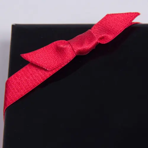 12MM X 10" SATIN STRETCH RIBBON RED