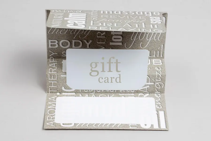 5X3-3/8 GIFT CARD FOLDERS SPA DAZE