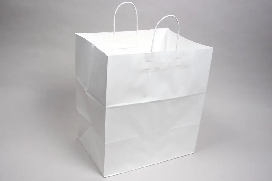 14X10X15-1/4 PREMIUM ECOPLUS WHITE KRAFT SHOP BAG