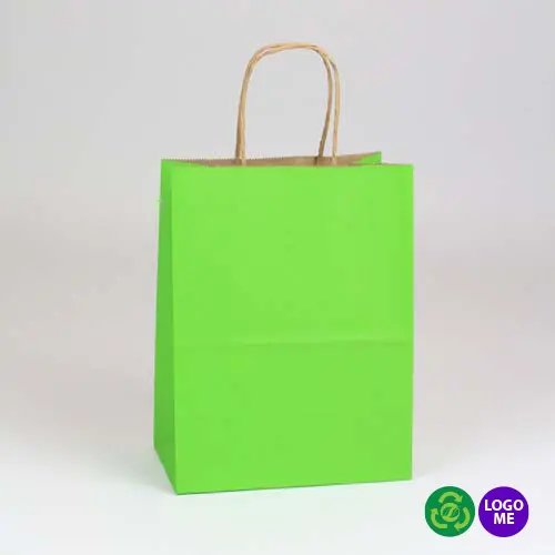 <8X5X10  SHOP BAG APPLE GREEN