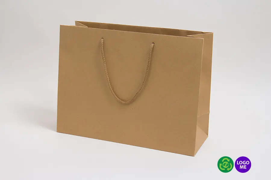 16X6X12 NATURAL KRAFT EUROTOTE ROPE HANDLE