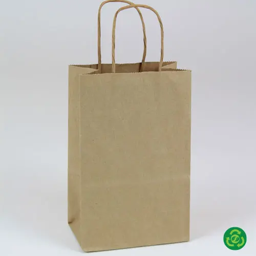 5-1/4X3-1/2X8-1/2 PREMIUM ECOPLUS NAT KRAFT SHOP BAG