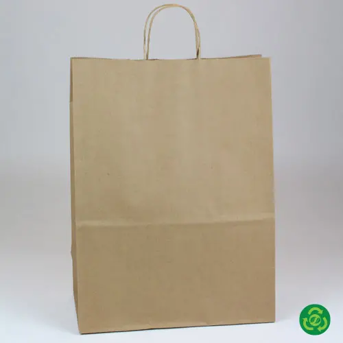 13X7X17 PREMIUM ECOPLUS NAT KRAFT SHOP BAG