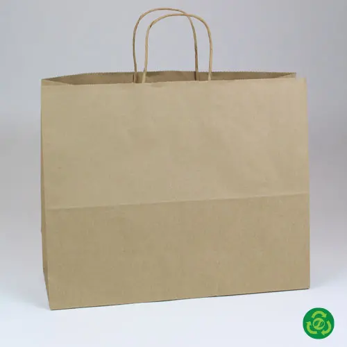 16X6X12 PREMIUM ECOPLUS NAT KRAFT SHOP BAG