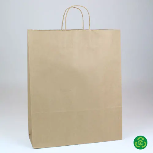 16X6X19 PREMIUM ECOPLUS NAT KRAFT SHOP BAG