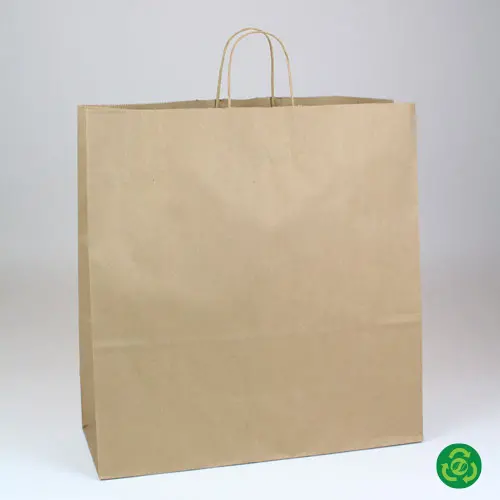 18X7X18 PREMIUM ECOPLUS NAT KRAFT SHOP BAG