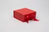 6X6X2-3/4  MATTE RED MAGNETIC BOX W/RIBBON