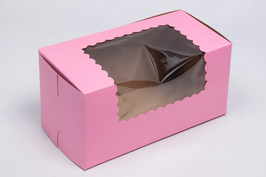 8X4X4 STRAWBERRY CUPCAKE BOX W/WIND 2 CUP