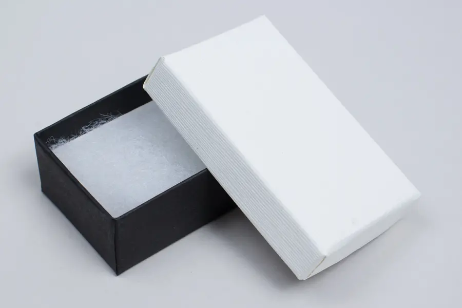 #21 JEWELRY BOXES - BLACK ONYX/WHITE CANVAS