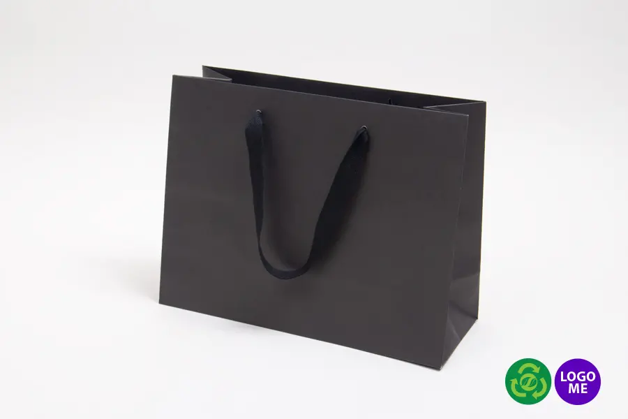 13X5X10 BLACK KRAFT EURO BLACK TWILL HANDLE