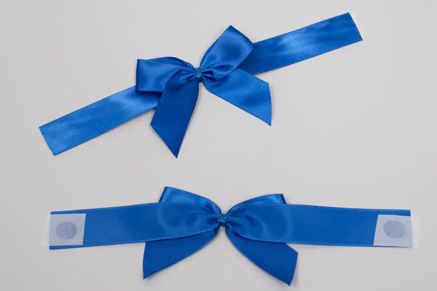 3X2" GLUE DOT SATIN ROYAL BLUE BOW