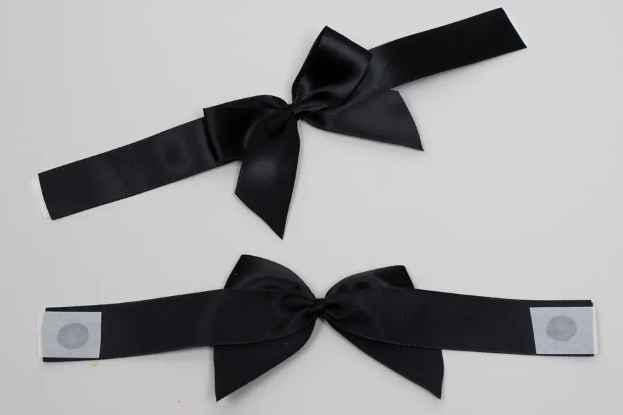 4.5X2.75" GLUE DOT SATIN BLACK BOW