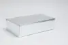 7-1/4 X 3-1/2 X 13-3/8 FOLDING WINE BOX  SILVER LINEN 2 BOT