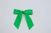 3" X 2-3/4" SATIN EMERALD GREEN PRE-TIED BOW CLEAR TWIST TIE