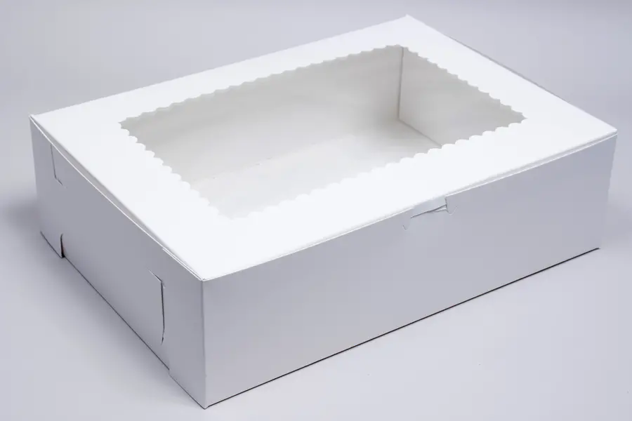 19X14X4 WHITE CUPCAKE BOX W/WIND 12 CUP