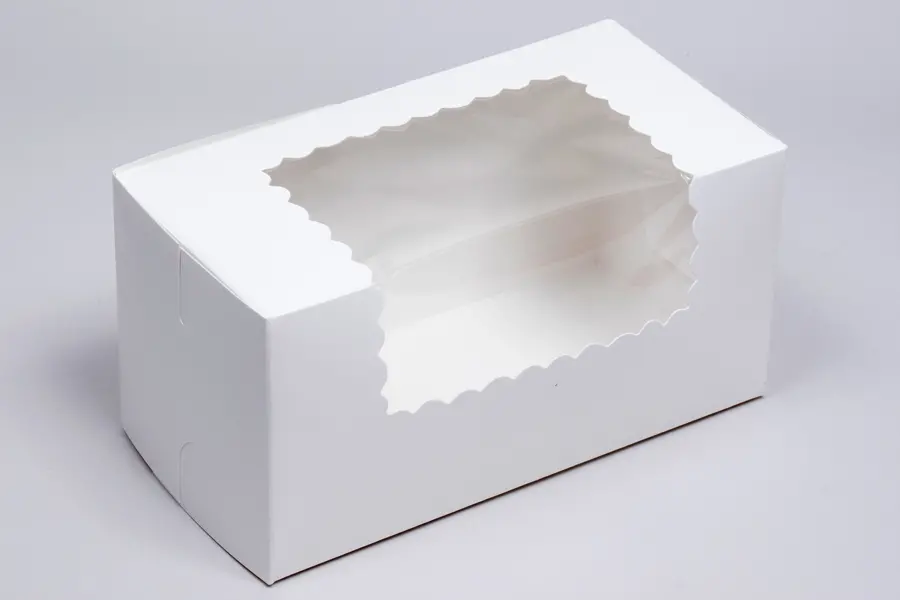 8X4X4 WHITE CUPCAKE BOX W/WIND 2 CUP