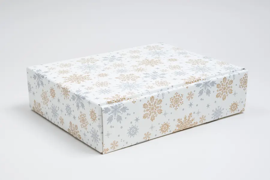 11 X 3-1/2 X 13-3/8 FOLDING WINE BOX  ALPINE SNOWFLAKE 3 BOT