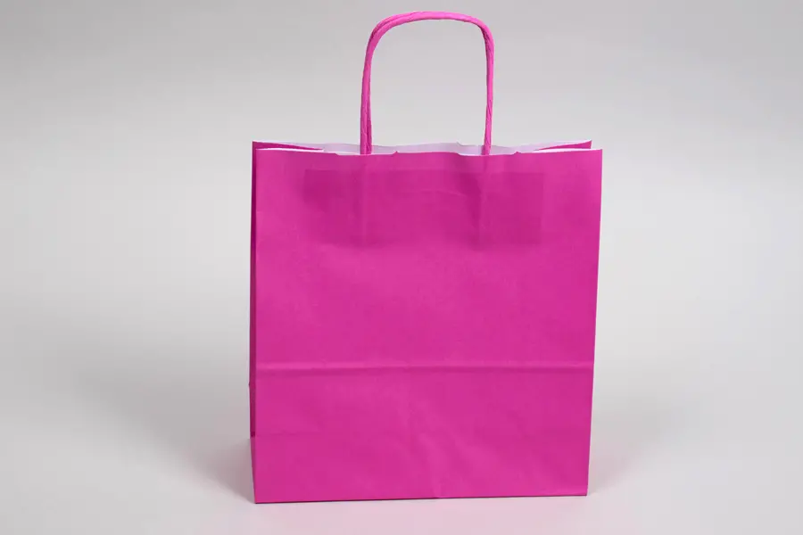 8-3/4 X 3-1/2 X 9 TINTED HOT PINK SHOP BAG