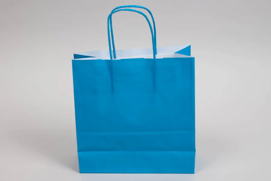 8-3/4 X 3-1/2 X 9 TINTED PROCESS BLUE SHOP BAG