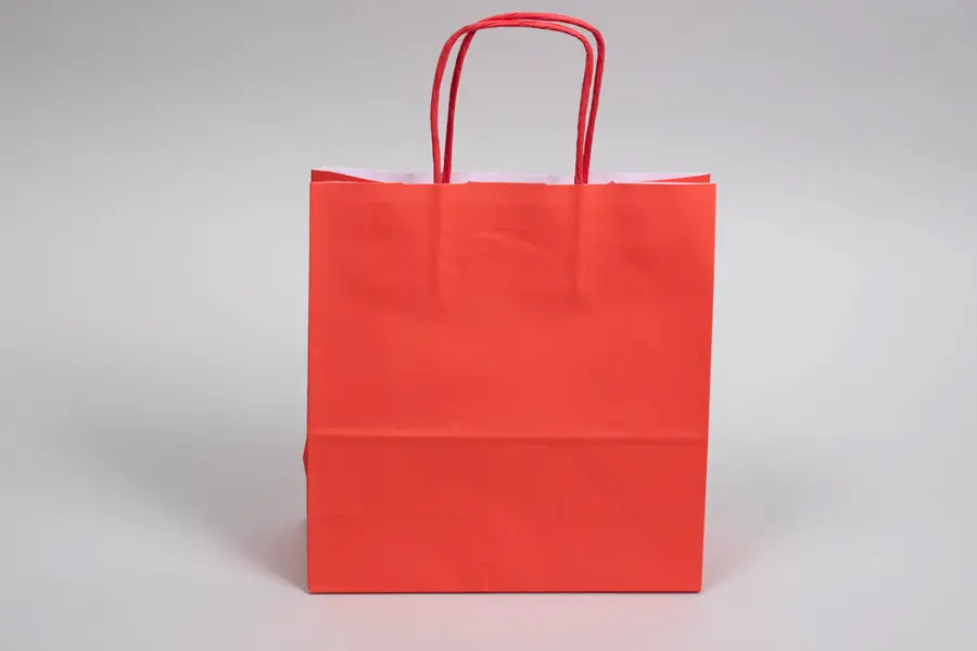 8-3/4 X 3-1/2 X 9 TINTED WARM RED SHOP BAG