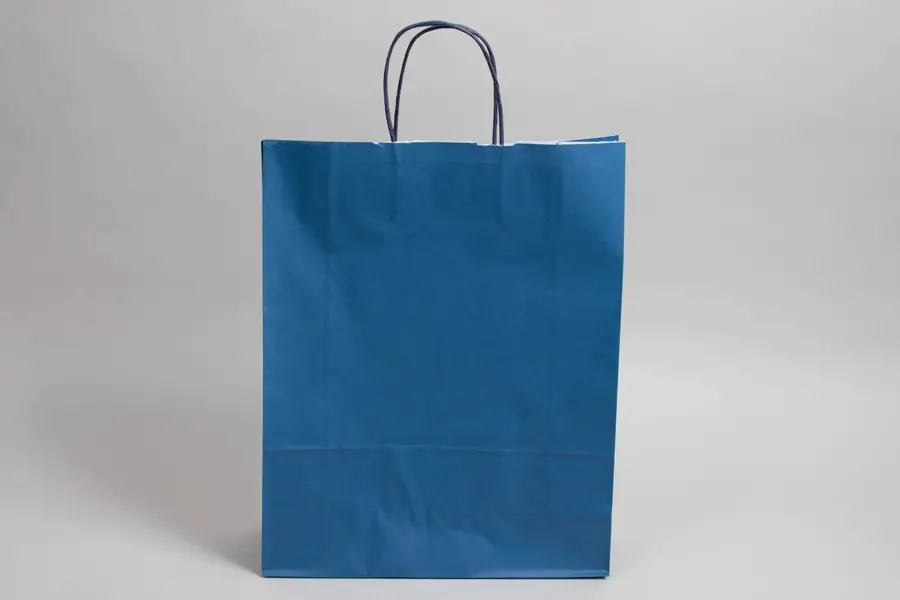 9-3/4 X 4-3/8 X 12-1/4 TINTED NAVY SHOP BAG