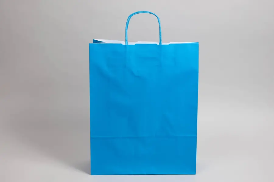 9-3/4 X 4-3/8 X 12-1/4 TINTED PROCESS BLUE SHOP BAG