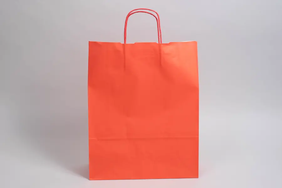 9-3/4 X 4-3/8 X 12-1/4 TINTED WARM RED SHOP BAG