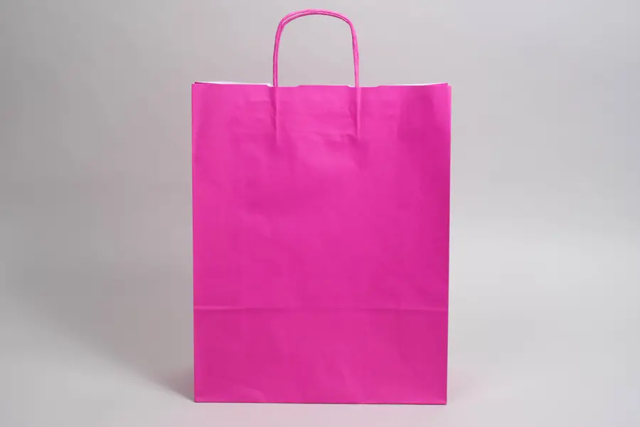 12-1/2 X 4-3/4 X 15-3/4 TINTED HOT PINK SHOP BAG