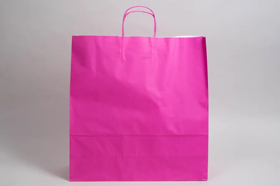 17-1/4 X 6 X 18 TINTED HOT PINK SHOP BAG