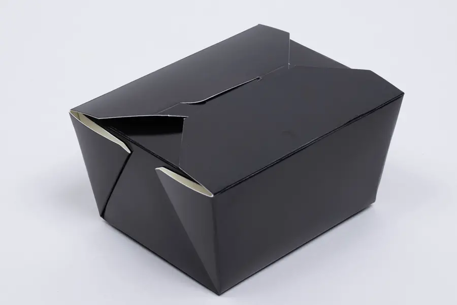 #1  4-3/8 X 3-1/2 X 2-1/2 BLACK FOLDING TO-GO BOX