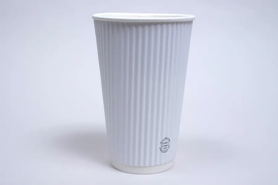 16OZ HOT GROOVE PAPER CUP WHITE